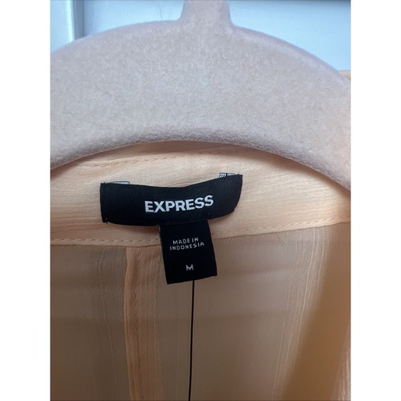 Express Dolman Long Sleeve Sheer Button Down Top Women's Size Medium Peach NWT - Picture 5 of 11